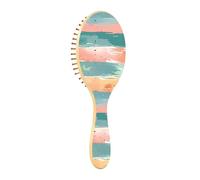 BURSTDDY Colored Stripes Wooden Hair Brush,Massage Scalp Hairbrush for Women Men and Kids, for All Hair Types
