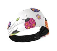 BURSTDDY Colorful Ladybird Headband for Women Wide Non Slip Hair Band | Elastic Sweatband for Yoga,Running,Sports,Washing Face