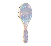 BURSTDDY Colorful Shining Wooden Hair Brush,Massage Scalp Hairbrush for Women Men and Kids, for All Hair Types