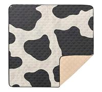 BURSTDDY Cow Print Baby Play Mats for Floor,50x50in Playpen Mat Non-Slip & Machine Washable Activity Playmat for Babies, Toddlers & Infants