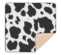 BURSTDDY Cow Print Baby Play Mats for Floor,50x50in Playpen Mat Non-Slip & Machine Washable Activity Playmat for Babies, Toddlers & Infants