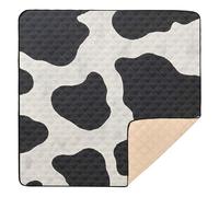 BURSTDDY Cow Print Baby Play Mats for Floor,50x50in Playpen Mat Non-Slip & Machine Washable Activity Playmat for Babies, Toddlers & Infants