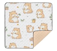 BURSTDDY Cute Capybaras Baby Play Mats for Floor,50x50in Playpen Mat Non-Slip & Machine Washable Activity Playmat for Babies, Toddlers & Infants