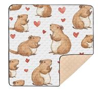 BURSTDDY Cute Capybaras Baby Play Mats for Floor,50x50in Playpen Mat Non-Slip & Machine Washable Activity Playmat for Babies, Toddlers & Infants