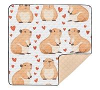 BURSTDDY Cute Capybaras Baby Play Mats for Floor,50x50in Playpen Mat Non-Slip & Machine Washable Activity Playmat for Babies, Toddlers & Infants