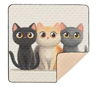 BURSTDDY Cute Cats Baby Play Mats for Floor,50x50in Playpen Mat Non-Slip & Machine Washable Activity Playmat for Babies, Toddlers & Infants
