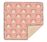 BURSTDDY Cute Red Panda Baby Play Mats for Floor,50x50in Playpen Mat Non-Slip & Machine Washable Activity Playmat for Babies, Toddlers & Infants