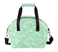 BURSTDDY Daisy Tote Lunch Bag Reusable Insulated Lunch Box Large Capacity Cooler Lunchbox with Shoulder Strap for Work Picnic or Travel