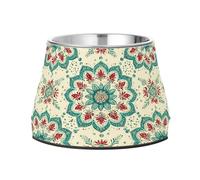BURSTDDY Dog Bowls,Beautiful Mandala Stainless Steel Dog & Cat Bowls Food and Water Bowl Removable Non-Slip Pet Bowl for Small Medium Large Dogs