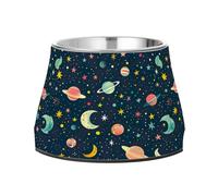 BURSTDDY Dog Bowls,Cartoon Planet Stainless Steel Dog & Cat Bowls Food and Water Bowl Removable Non-Slip Pet Bowl for Small Medium Large Dogs