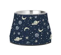 BURSTDDY Dog Bowls,Cartoon Planet Stainless Steel Dog & Cat Bowls Food and Water Bowl Removable Non-Slip Pet Bowl for Small Medium Large Dogs