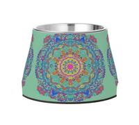 BURSTDDY Dog Bowls,Colorful Mandala Stainless Steel Dog & Cat Bowls Food and Water Bowl Removable Non-Slip Pet Bowl for Small Medium Large Dogs