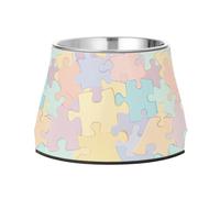 BURSTDDY Dog Bowls,Colorful Puzzle Fragments Stainless Steel Dog & Cat Bowls Food and Water Bowl Removable Non-Slip Pet Bowl for Small Medium Large Dogs
