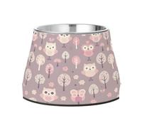 BURSTDDY Dog Bowls,Cute Owls Stainless Steel Dog & Cat Bowls Food and Water Bowl Removable Non-Slip Pet Bowl for Small Medium Large Dogs