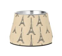 BURSTDDY Dog Bowls,Eiffel Tower Bows Stainless Steel Dog & Cat Bowls Food and Water Bowl Removable Non-Slip Pet Bowl for Small Medium Large Dogs
