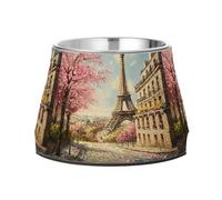 BURSTDDY Dog Bowls,Eiffel Tower Stainless Steel Dog & Cat Bowls Food and Water Bowl Removable Non-Slip Pet Bowl for Small Medium Large Dogs