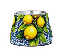 BURSTDDY Dog Bowls,Fresh Yellow Lemon Stainless Steel Dog & Cat Bowls Food and Water Bowl Removable Non-Slip Pet Bowl for Small Medium Large Dogs