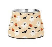 BURSTDDY Dog Bowls,Ghosts Pumpkins Stainless Steel Dog & Cat Bowls Food and Water Bowl Removable Non-Slip Pet Bowl for Small Medium Large Dogs