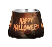 BURSTDDY Dog Bowls,Happy Halloween Stainless Steel Dog & Cat Bowls Food and Water Bowl Removable Non-Slip Pet Bowl for Small Medium Large Dogs