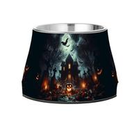 BURSTDDY Dog Bowls,Happy Halloween Stainless Steel Dog & Cat Bowls Food and Water Bowl Removable Non-Slip Pet Bowl for Small Medium Large Dogs