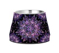 BURSTDDY Dog Bowls,Mandala Stainless Steel Dog & Cat Bowls Food and Water Bowl Removable Non-Slip Pet Bowl for Small Medium Large Dogs