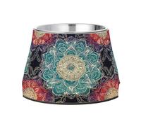 BURSTDDY Dog Bowls,Mandala Stainless Steel Dog & Cat Bowls Food and Water Bowl Removable Non-Slip Pet Bowl for Small Medium Large Dogs