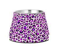 BURSTDDY Dog Bowls,Purple Leopard Spots Stainless Steel Dog & Cat Bowls Food and Water Bowl Removable Non-Slip Pet Bowl for Small Medium Large Dogs