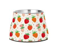 BURSTDDY Dog Bowls,Strawberries Stainless Steel Dog & Cat Bowls Food and Water Bowl Removable Non-Slip Pet Bowl for Small Medium Large Dogs