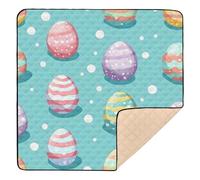 BURSTDDY Easter Eggs Baby Play Mats for Floor,50x50in Playpen Mat Non-Slip & Machine Washable Activity Playmat for Babies, Toddlers & Infants