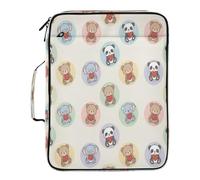 BURSTDDY Expandable Filing Folder 3 Ring Binder Bag,Animal Love Binder Organiser with 6-Tier Expandable File Divider and Removable 3-Ring Binder for Home Office School