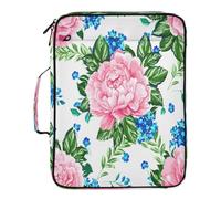 BURSTDDY Expandable Filing Folder 3 Ring Binder Bag,Beautiful Flowers Binder Organiser with 6-Tier Expandable File Divider and Removable 3-Ring Binder for Home Office School