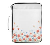 BURSTDDY Expandable Filing Folder 3 Ring Binder Bag,Beautiful Flowers Binder Organiser with 6-Tier Expandable File Divider and Removable 3-Ring Binder for Home Office School