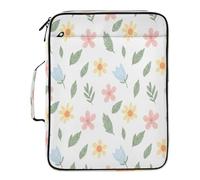 BURSTDDY Expandable Filing Folder 3 Ring Binder Bag,Beautiful Flowers Binder Organiser with 6-Tier Expandable File Divider and Removable 3-Ring Binder for Home Office School