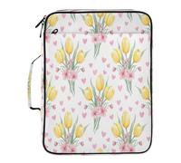 BURSTDDY Expandable Filing Folder 3 Ring Binder Bag,Beautiful Flowers Binder Organiser with 6-Tier Expandable File Divider and Removable 3-Ring Binder for Home Office School