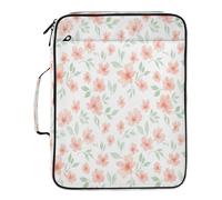 BURSTDDY Expandable Filing Folder 3 Ring Binder Bag,Beautiful Flowers Binder Organiser with 6-Tier Expandable File Divider and Removable 3-Ring Binder for Home Office School