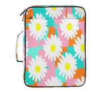 BURSTDDY Expandable Filing Folder 3 Ring Binder Bag,Beautiful Flowers Binder Organiser with 6-Tier Expandable File Divider and Removable 3-Ring Binder for Home Office School