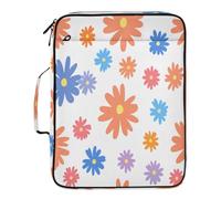 BURSTDDY Expandable Filing Folder 3 Ring Binder Bag,Beautiful Flowers Binder Organiser with 6-Tier Expandable File Divider and Removable 3-Ring Binder for Home Office School