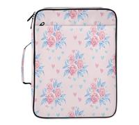BURSTDDY Expandable Filing Folder 3 Ring Binder Bag,Beautiful Flowers Binder Organiser with 6-Tier Expandable File Divider and Removable 3-Ring Binder for Home Office School