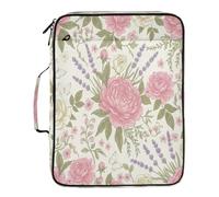 BURSTDDY Expandable Filing Folder 3 Ring Binder Bag,Beautiful Flowers Binder Organiser with 6-Tier Expandable File Divider and Removable 3-Ring Binder for Home Office School