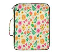 BURSTDDY Expandable Filing Folder 3 Ring Binder Bag,Beautiful Flowers Binder Organiser with 6-Tier Expandable File Divider and Removable 3-Ring Binder for Home Office School