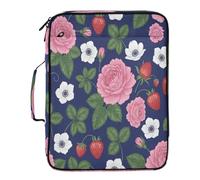BURSTDDY Expandable Filing Folder 3 Ring Binder Bag,Beautiful Flowers Binder Organiser with 6-Tier Expandable File Divider and Removable 3-Ring Binder for Home Office School