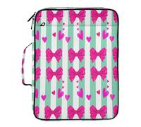 BURSTDDY Expandable Filing Folder 3 Ring Binder Bag,Bows Binder Organiser with 6-Tier Expandable File Divider and Removable 3-Ring Binder for Home Office School