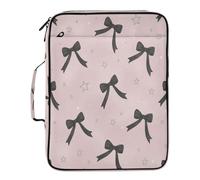 BURSTDDY Expandable Filing Folder 3 Ring Binder Bag,Bows Binder Organiser with 6-Tier Expandable File Divider and Removable 3-Ring Binder for Home Office School