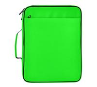 BURSTDDY Expandable Filing Folder 3 Ring Binder Bag,Bright Green Binder Organiser with 6-Tier Expandable File Divider and Removable 3-Ring Binder for Home Office School