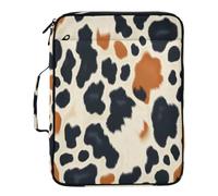 BURSTDDY Expandable Filing Folder 3 Ring Binder Bag,Brown Cow Print Binder Organiser with 6-Tier Expandable File Divider and Removable 3-Ring Binder for Home Office School