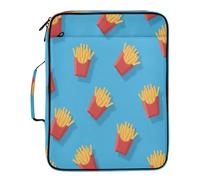 BURSTDDY Expandable Filing Folder 3 Ring Binder Bag,Cartoon Fries Binder Organiser with 6-Tier Expandable File Divider and Removable 3-Ring Binder for Home Office School