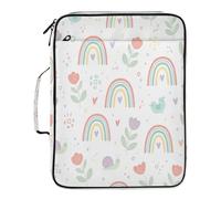 BURSTDDY Expandable Filing Folder 3 Ring Binder Bag,Cartoon Rainbow Binder Organiser with 6-Tier Expandable File Divider and Removable 3-Ring Binder for Home Office School