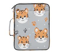 BURSTDDY Expandable Filing Folder 3 Ring Binder Bag,Cartoon Tiger Binder Organiser with 6-Tier Expandable File Divider and Removable 3-Ring Binder for Home Office School