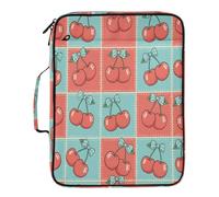 BURSTDDY Expandable Filing Folder 3 Ring Binder Bag,Cherry Binder Organiser with 6-Tier Expandable File Divider and Removable 3-Ring Binder for Home Office School