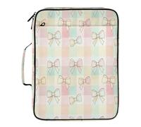 BURSTDDY Expandable Filing Folder 3 Ring Binder Bag,Colorful Bows Binder Organiser with 6-Tier Expandable File Divider and Removable 3-Ring Binder for Home Office School